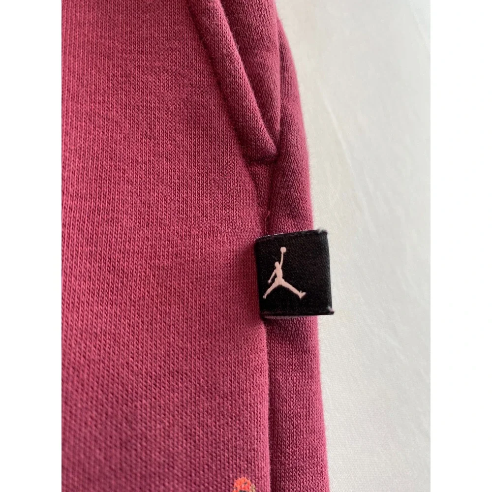Jordan Flight MVP Fleece Pants Mens XL Burgundy All Over Print Joggers
